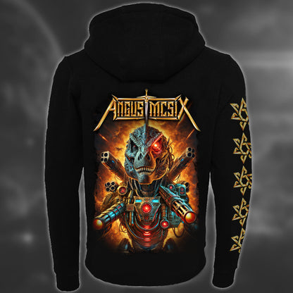 LASER SHOOTING DINOSAUR ZIP HOODIE